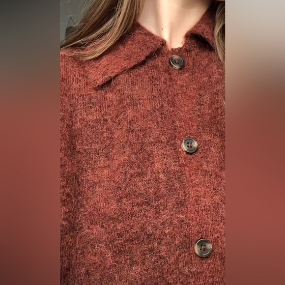 Madewell Carabelle Polo Cardigan Wool Button up Sweater - Picture 6 of 8